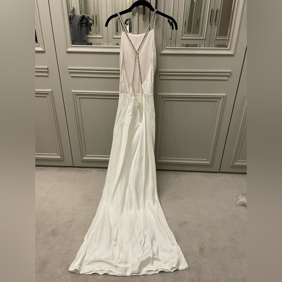 Jason Wu Swarovski Crystal Strap Silk Gown White Size 6 - Picture 4 of 12